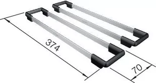 Blanco Zestaw szyn 374 x 70 mm 237362 237362 - Pozostałe akcesoria kuchenne - miniaturka - grafika 1