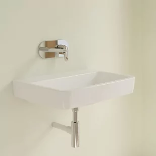 Villeroy & Boch O.novo Umywalka wisząca 65x46 cm bez otworu na baterię bez przelewu z powłoką CeramicPlus weiss alpin 4A41KFR1 - Umywalki - miniaturka - grafika 1