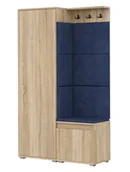 Meble do przedpokoju - Garderoba z welurowym panelem ściennym dąb sonoma + granat R0-A32 - miniaturka - grafika 1