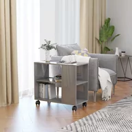Ławy i stoliki kawowe - vidaXL vidaXL Stolik na wysoki połysk, szary, 70x35x55 cm, płyta wiórowa - miniaturka - grafika 1