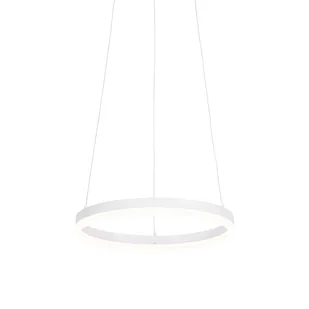 QAZQA Designerska lampa wisząca biała 40 cm z 3-stopniową regulacją ściemniania LED - Anello - Lampy sufitowe - miniaturka - grafika 1