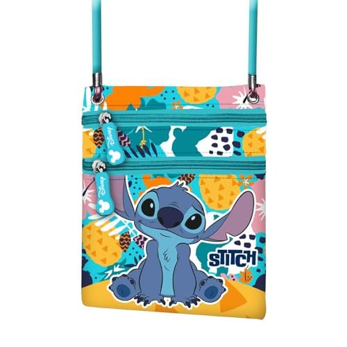 Disney Dziecięca pionowa torba crossbody, turkusowa Lilo i Stitch, Turkusowy Lilo i Stitch