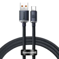 Kable USB - Baseus Crystal Shine Series kabel przewód USB do szybkiego ładowania i transferu danych USB Typ A - USB Typ C 100W 1,2m czarny (CAJY000401) CAJY000401 - miniaturka - grafika 1