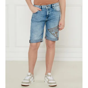 Guess Jeansowe szorty Regular Fit z dodatkiem lnu - Spodnie i spodenki dla chłopców - miniaturka - grafika 1