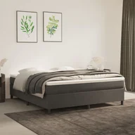 Łóżka - Lumarko Łóżko kontynentalne, ciemnoszare, obite aksamitem, 160x200 cm - miniaturka - grafika 1