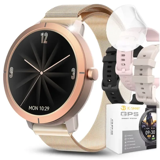 Smartwatch Damski Wodoodporny Zegarek Menu Pl Gps Amoled Puls Sport 4 Paski