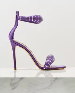 Sandały damskie - GIANVITO ROSSI Fioletowe sandały na szpilce Bijoux rozmiar 40 - grafika 1
