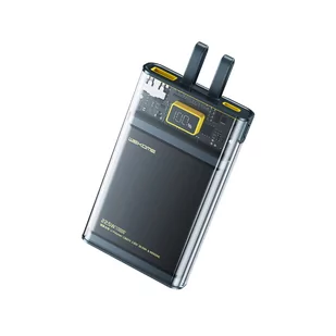 WEKOME WP-323 Vanguard Series - Power bank 10000 mAh Super Charging z wbudowanym kablem USB-C & Lightning PD 20W + QC 22.5W (Czarny / Przezroczysty) - Powerbanki - miniaturka - grafika 1
