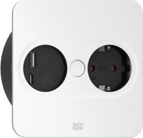 Bachmann BACHMANN TWIST 2 1xCEE7/3 1xUSB A/C 22W 2.0m AEH RAL9010 30GE kątowa