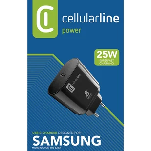 Cellularline - Ładowarka sieciowa USB-C Super Fast Charger 25W (Designed for Samsung) (czarny) - Pozostałe akcesoria do telefonów - miniaturka - grafika 4