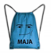 Plecaki worki - Niebieski Worek Plecak Szkolny Roblox Man Face Mem - miniaturka - grafika 1