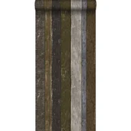 Tapety - Tapeta drewniane deski brązowym,szarymIniebieskim - 53 cm x 10.05 m - ESTAHOME - miniaturka - grafika 1