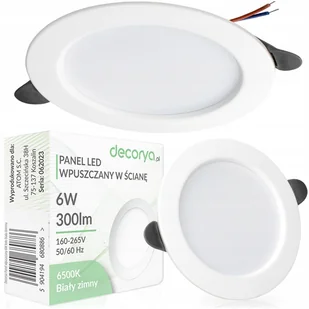Okrągły Panel Led Oprawa Lampa Sufitowa Oczko Plafon Zimna 6W 11,5cm 230V - Oprawy, klosze i abażury - miniaturka - grafika 1