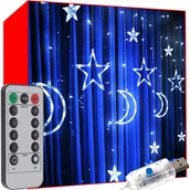 Oświetlenie świąteczne - Kurtyna Świetlna Lampki LED Choinkowe do Okna USB ISO TRADE - miniaturka - grafika 1