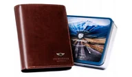Portfele - Skórzany męski portfel Peterson bez zapięcia na karty i dokumenty z ochroną RFID, brązowy - miniaturka - grafika 1