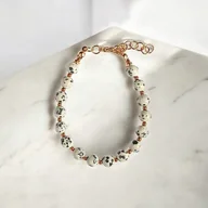 Bransoletki - Jaspis dalmatyński i złoty hematyt : bransoletka regulowana - miniaturka - grafika 1