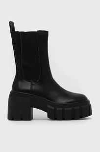 Steve Madden sztyblety skórzane Ballistic damskie kolor czarny na słupku - Botki damskie - miniaturka - grafika 1