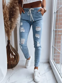Spodnie damskie - Spodnie damskie jeansowe SHERIA niebieskie Dstreet UY1427 - grafika 1