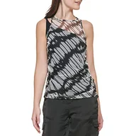 Koszulki i topy damskie - DKNY Damskie topy, T-shirty i bluzy, biały/czarny., S - miniaturka - grafika 1