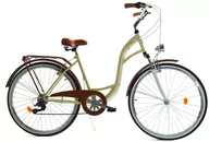 Rowery - Dallas Bike City Lux 7spd 28 cali Kremowo-brązowy - miniaturka - grafika 1