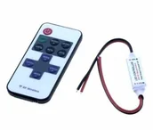 Akcesoria do oświetlenia - Ściemniacz LED mono mini RF DC 12V 6A 72W + pilot -przewody - miniaturka - grafika 1