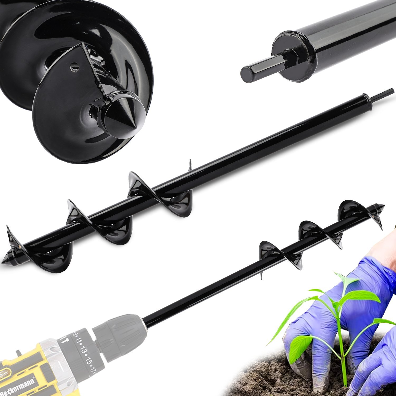 Heckermann Wiertło ogrodowe Świder Wiertnica glebowa 10x60cm