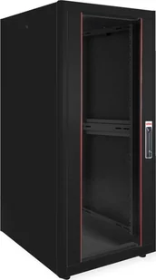 ROLINE Netzwerkschrank Basic 48,26cm 19Zoll 26 HE 600x800 BxT Glastor schwarz - Szafy rack - miniaturka - grafika 1