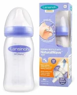 Butelki dla niemowląt - Lansinoh Butelka do Karmienia ze Smoczkiem Natural Wave 240 ml - miniaturka - grafika 1