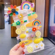 Ozdoby do włosów - Uroczy zestaw spinek do włosów dla dziewczynki - zestaw 14szt, wzór I - miniaturka - grafika 1