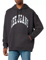 Bluzy męskie - Lee Varsity męska bluza z kapturem, Washed Black, L - miniaturka - grafika 1