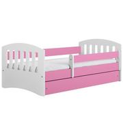 Łóżka dla dzieci i młodzieży - Łóżko dziecięce, barierka ochronna, Classic, różowy, biały, mat - miniaturka - grafika 1