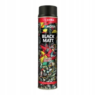 Motip Lakier akrylowy czarny mat 600ml Black Mat spray akryl - Chemia warsztatowa - miniaturka - grafika 1