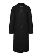 Płaszcze damskie - Bestseller A/S Pcjeli długi płaszcz damski, czarny, XL - miniaturka - grafika 1
