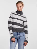 Swetry damskie - Pieces Golf 17143481 Szary Regular Fit - miniaturka - grafika 1