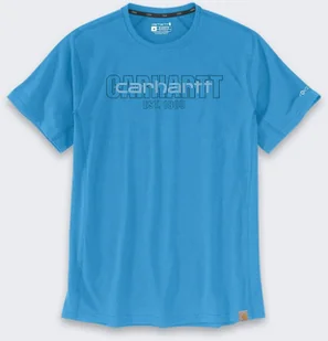 Koszulka Carhartt Force Mid Logo Graphic Blue - Koszulki męskie - miniaturka - grafika 1
