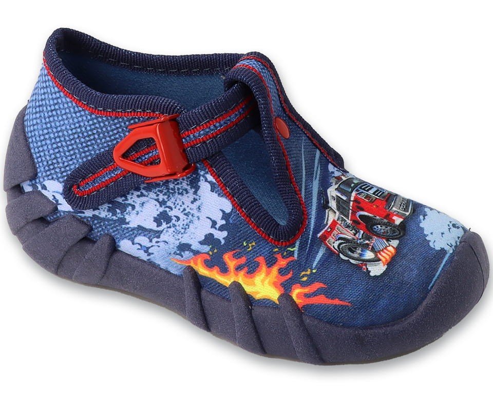 Kapcie dziecięce Befado 110P511 chłopięce domowe do przedszkola zapinki -23