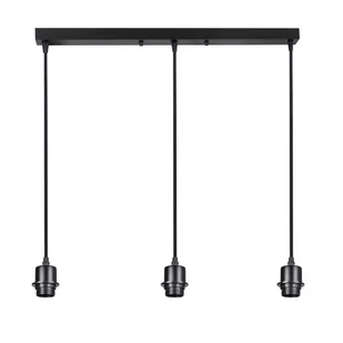 Lampa Wisząca Lightlogic Ll Zwis Sznur Oprawa Czarna Loft 3Xe27 L (31471) - Lampy sufitowe - miniaturka - grafika 1