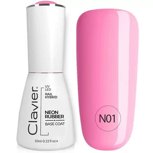 Luxury Neon Rubber Base kolorowa baza kauczukowa N01 Pink Rainbow 10ml - Lakiery hybrydowe - miniaturka - grafika 1