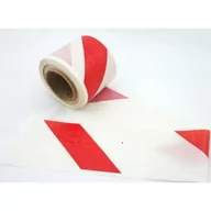 Akcesoria do pakowania - Taśma ostrzegawcza 80mm x 100m biało-czerwona - miniaturka - grafika 1