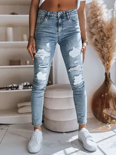 Spodnie damskie - Spodnie damskie jeansowe BORA niebieskie Dstreet UY1493 - grafika 1