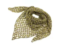 Apaszki i szaliki damskie - Chusta apaszka na szydełku dwukolorowa fiolet z oliwką - miniaturka - grafika 1