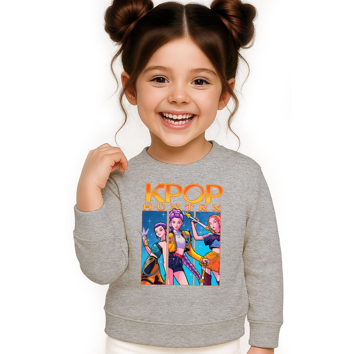 BLUZA DZIECIĘCA K-POPOWE ŁOWCZYNIE DEMONÓW HUNTRIX 122-128 BAWEŁNIANA