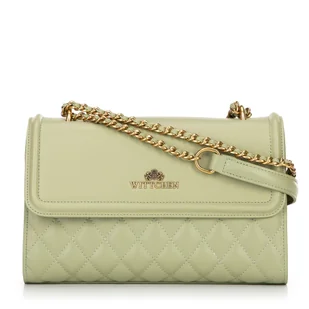 Damska listonoszka ze skóry naturalnej w pikowanie zielona - Torebki damskie - miniaturka - grafika 1