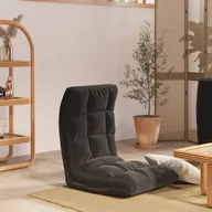 Fotele - vidaXL Składane krzesło podłogowe czarne obite tkaniną 336590 - miniaturka - grafika 1