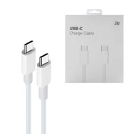 Kable USB - Kabel USB . ECOBOX KABEL USB TYP-C DO TYP-C 3A 2M BIAŁY PD USB-C - miniaturka - grafika 1