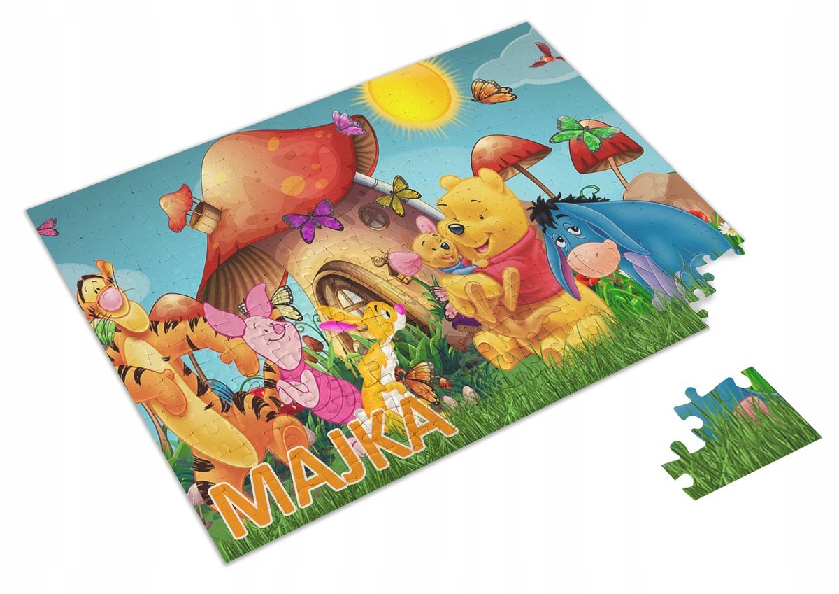 Puzzle KUBUŚ PUCHATEK + IMIĘ + pudełko A4 35el #2