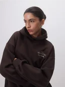 Bluzy damskie - Reserved - Bluza z haftowanym napisem - ciemnobrązowy - miniaturka - grafika 1