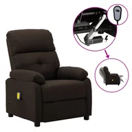 Fotele - vidaXL Lumarko Elektryczny fotel masujący, rozkładany, ciemny brąz, tkanina! 3073817 - miniaturka - grafika 1