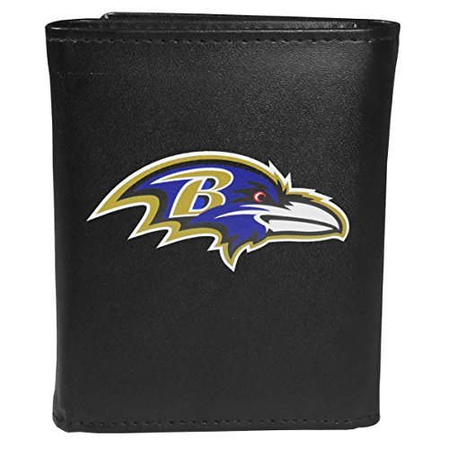 Siskiyou Sports NFL Baltimore Ravens potrójny portfel duże logo, czarny