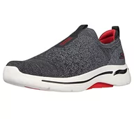 Trampki męskie - Skechers Męskie trampki 216256 BKRD, czarno-szare tekstylne/czerwone wykończenie, 6 UK - miniaturka - grafika 1